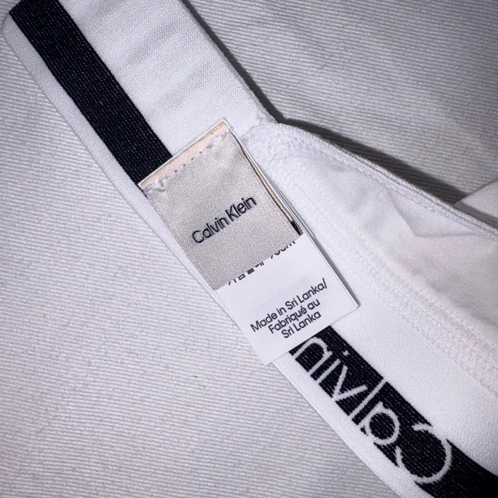 Calvin Klein Bralette Medium White NEW Icon Cotton Modal Logo Straps